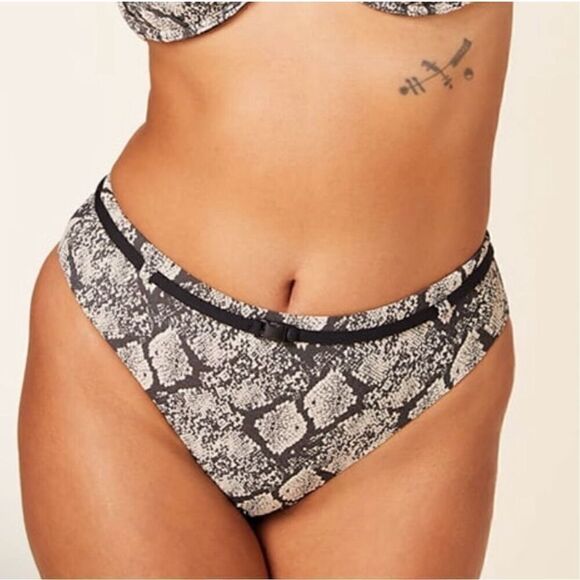 Anthropologie Andie Swim The Riviera Belted Bikini Bottom Snake Print Size L NWT - Picture 4 of 9